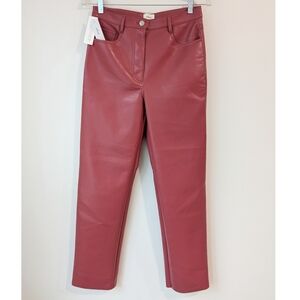 Wilfred Melina Vegan Leather Pant In Rosy Red